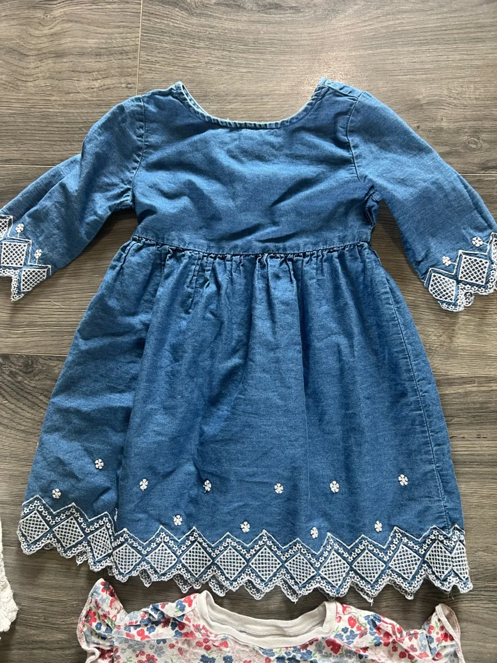 Cat & Jack Blue Embroidered Long-Sleeve Dress